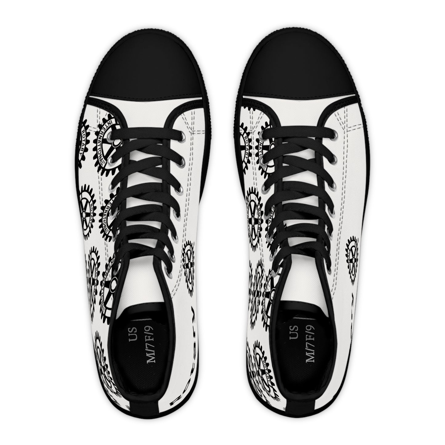 Women's Rotary High Top Sneakers (White w/ Black)