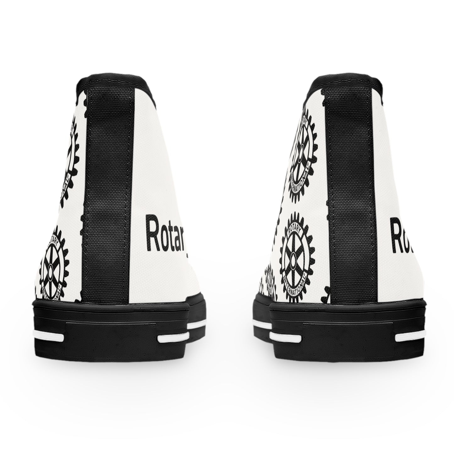 Women's Rotary High Top Sneakers (White w/ Black)