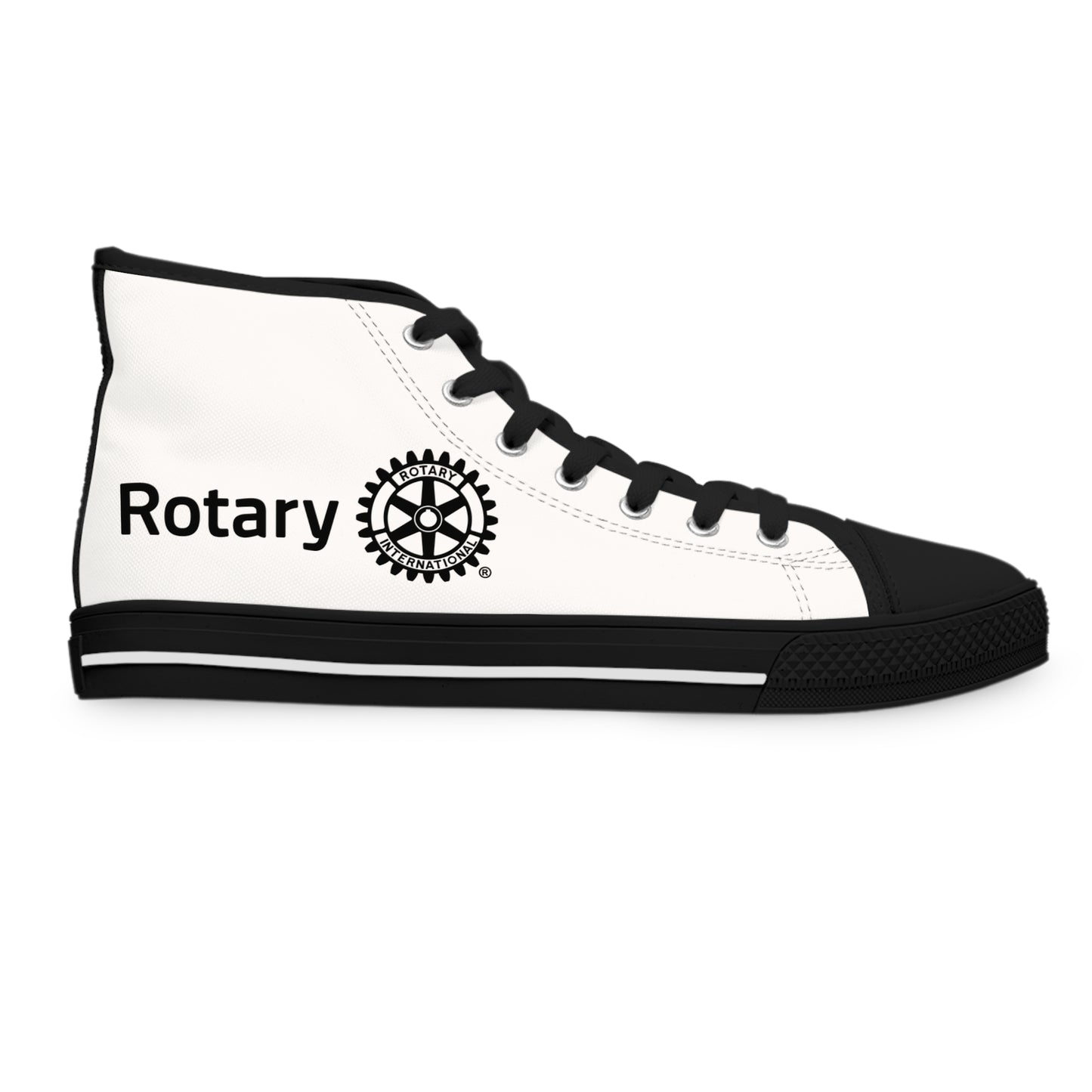 Women's Rotary High Top Sneakers (White w/ Black)