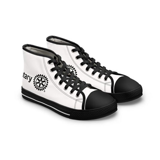 Women's Rotary High Top Sneakers (White w/ Black)