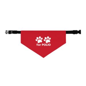 Red Pet Bandana Collar for POLIO Awareness