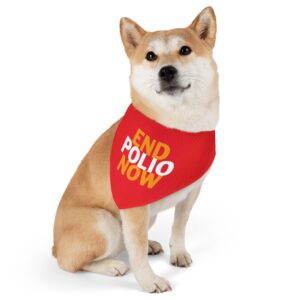 Pet Bandana Collar - "End Polio Now" - Stylish Dog Accessory, Pet Gift, Supportive Dog Fashion, Charity Fundraiser