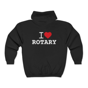 I Love Rotary Full Zip Hoodie